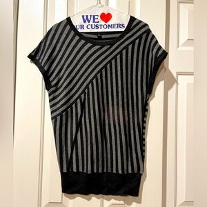 Banana Republic XS sweater vest in black and grey stripe